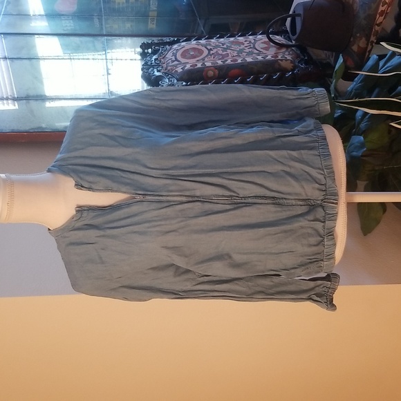 Zara Trafaluc Blue Denim Zipper Jacket W Pockets 3/4 Sleeve - Picture 1 of 9